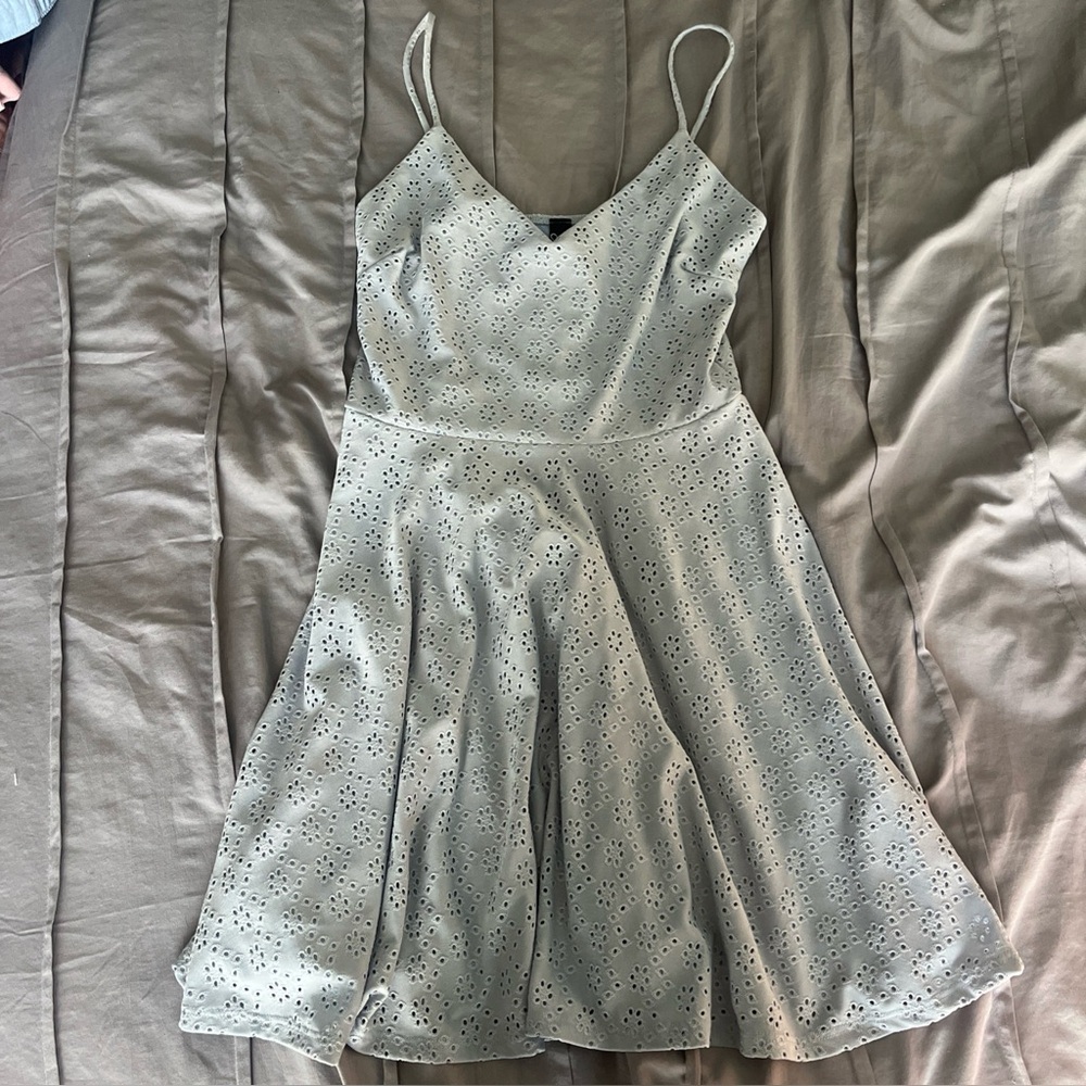 NWT Windsor Light Blue Eyelet Mini Dress